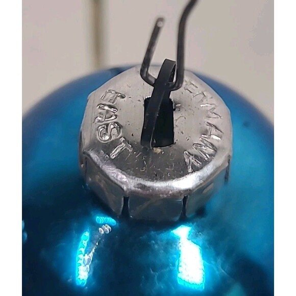 Vintage East Germany Glass Christmas Ornament Blue - Picture 4 of 4